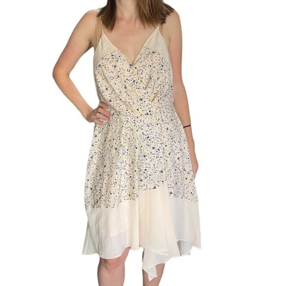 BCBGeneration Cream Midi Dress with Elegant Design